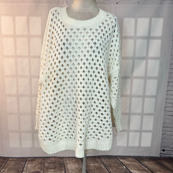 Torrid White - Cream open Knit Sweater Top Size 3x - Picture 1 of 9
